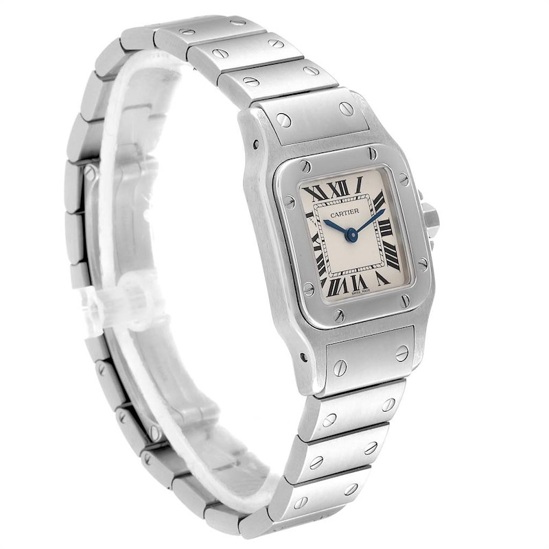 Cartier Santos Galbee Blue Hands Steel Ladies Watch W20056D6