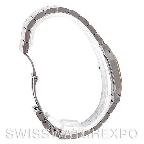 This image shows a side view of the Cartier Santos W20012C4 Women
s Stainless Steel Silver Dial W20012C4 Women
s Stainless Steel Silver Dial watch, highlighting the bracelet and side profile of the case.