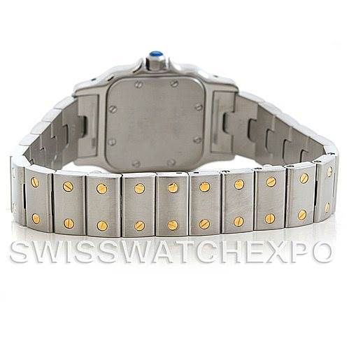 This image shows the back and bracelet of the Cartier Santos W20012C4 Women's Stainless Steel Silver Dial W20012C4 Women's Stainless Steel Silver Dial watch.