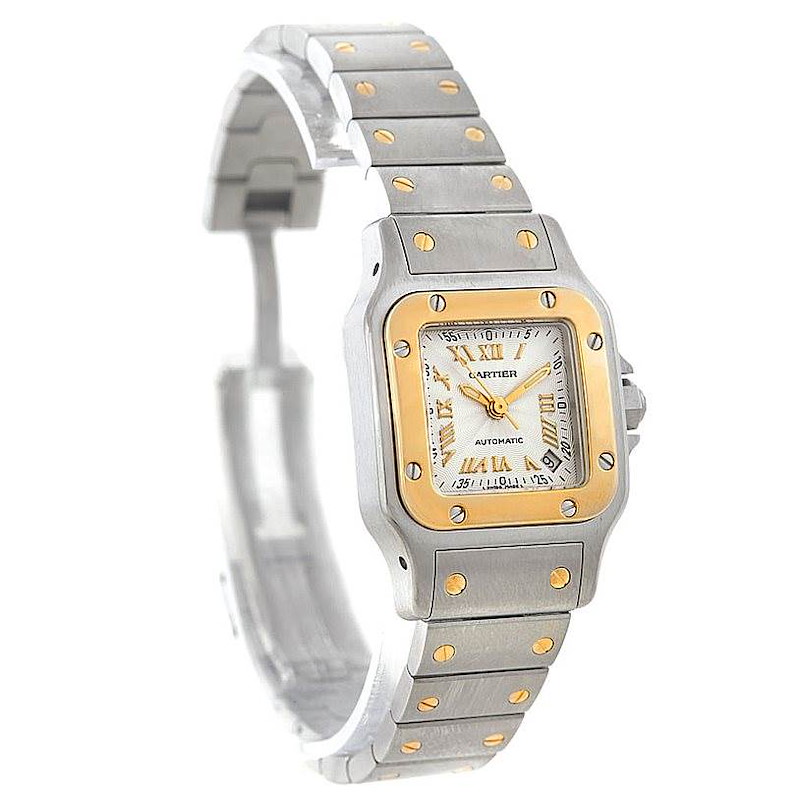 Cartier Santos Small Steel 18K Yellow Gold Watch W20057C4 SwissWatchExpo