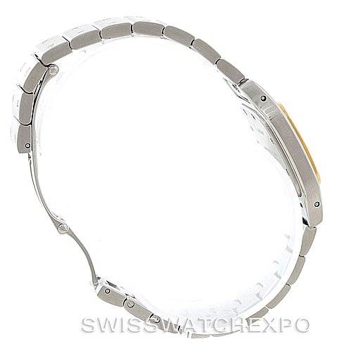 This image shows the side profile and bracelet of the Cartier Santos W20012C4 Women's Stainless Steel Silver Dial W20012C4 Women's Stainless Steel Silver Dial watch.