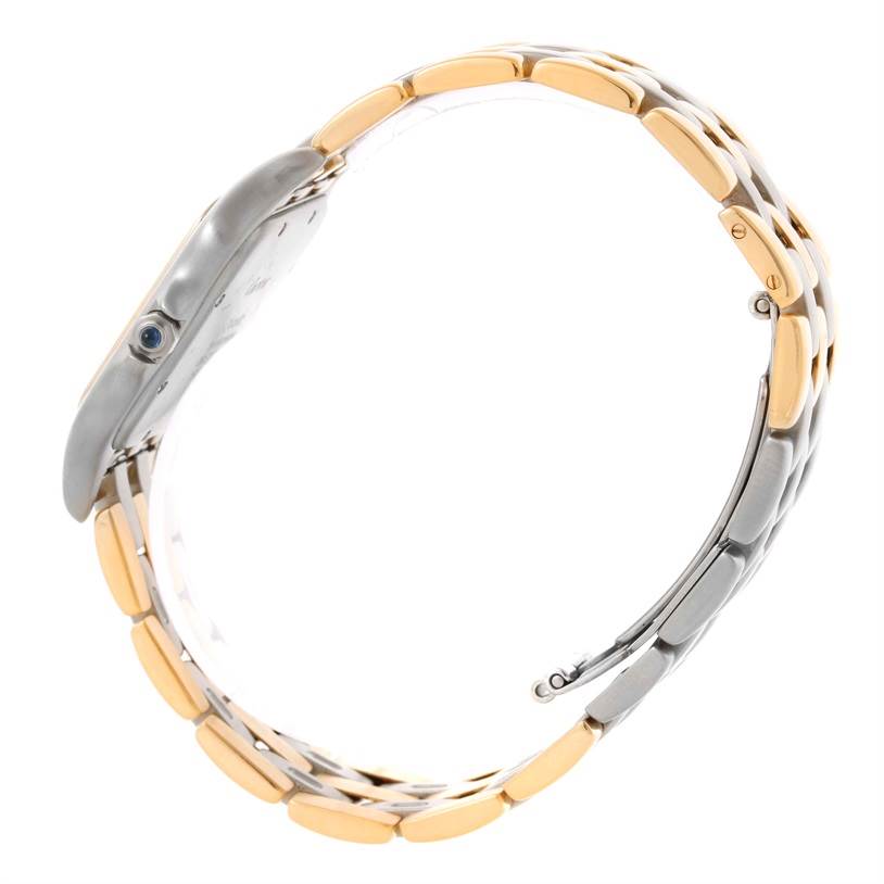 This image shows the side view of the bracelet and case of the Cartier Panthere Men
s Steel and Gold (two tone) Silver Dial Men
s Steel and Gold (two tone) Silver Dial watch.