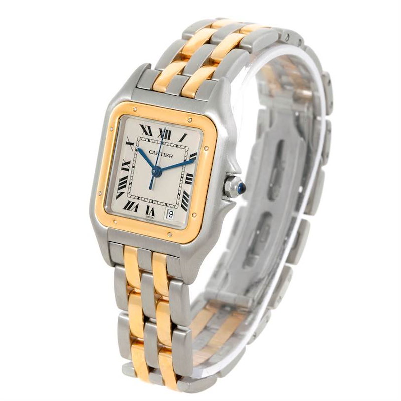 Cartier Panthere Large Steel 18K Yellow Gold Date Watch W25028B6 SwissWatchExpo