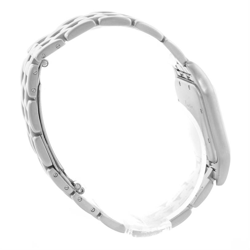 The image shows a side profile of the Panthère de Cartier watch, highlighting its bracelet and case.