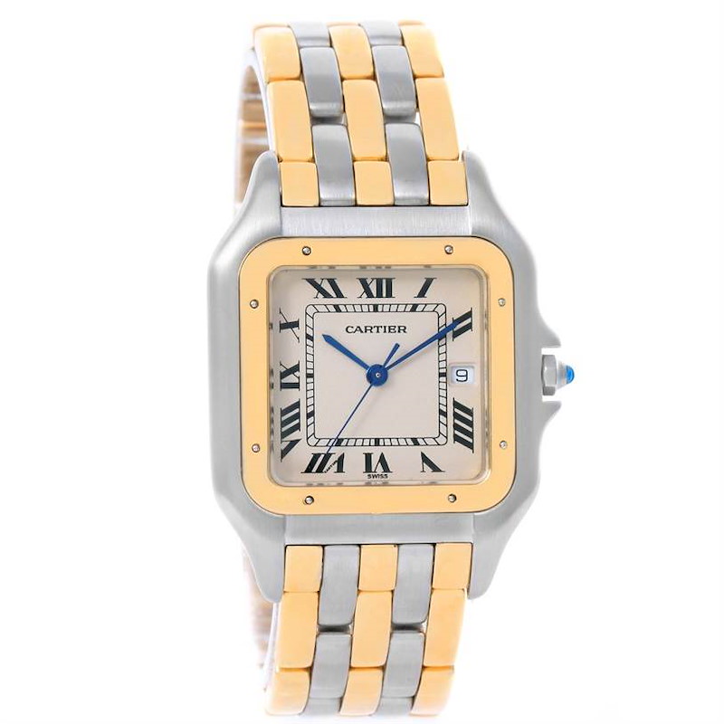 Cartier Panthere Jumbo Steel 18K Yellow Gold Three Row Watch ...