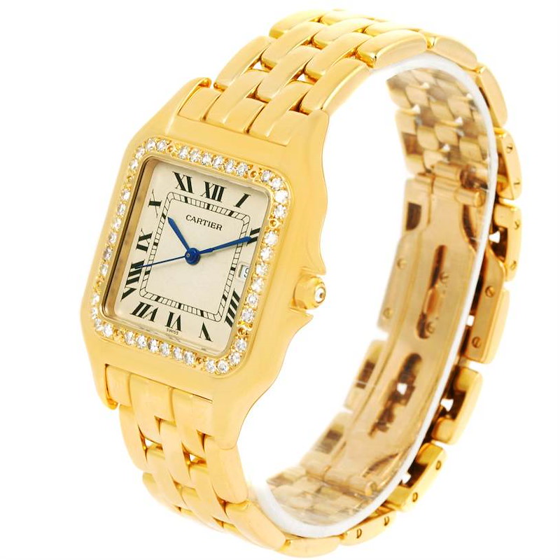 Cartier Panthere Jumbo 18K Yellow Gold Diamond Watch SwissWatchExpo