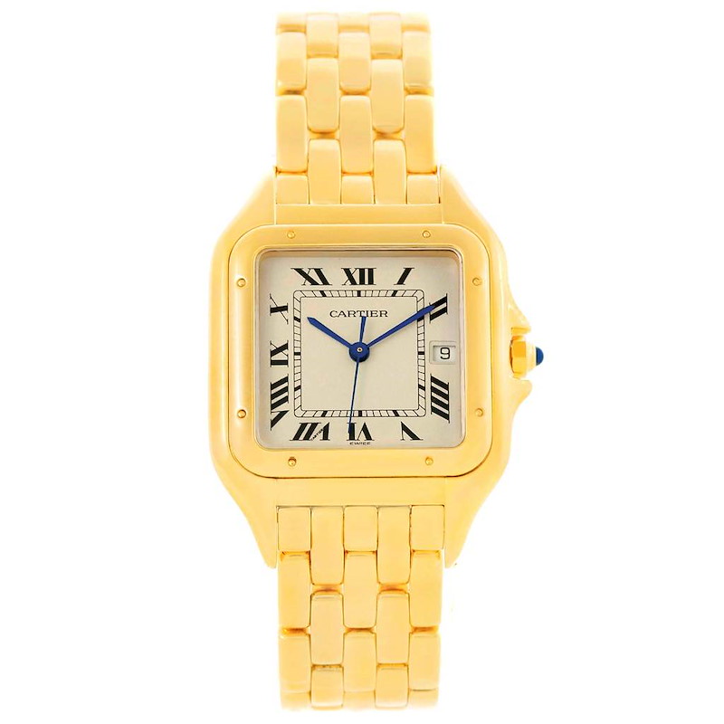 Cartier Panthere XL 18K Yellow Gold Date Unisex Watch W25014B9 SwissWatchExpo