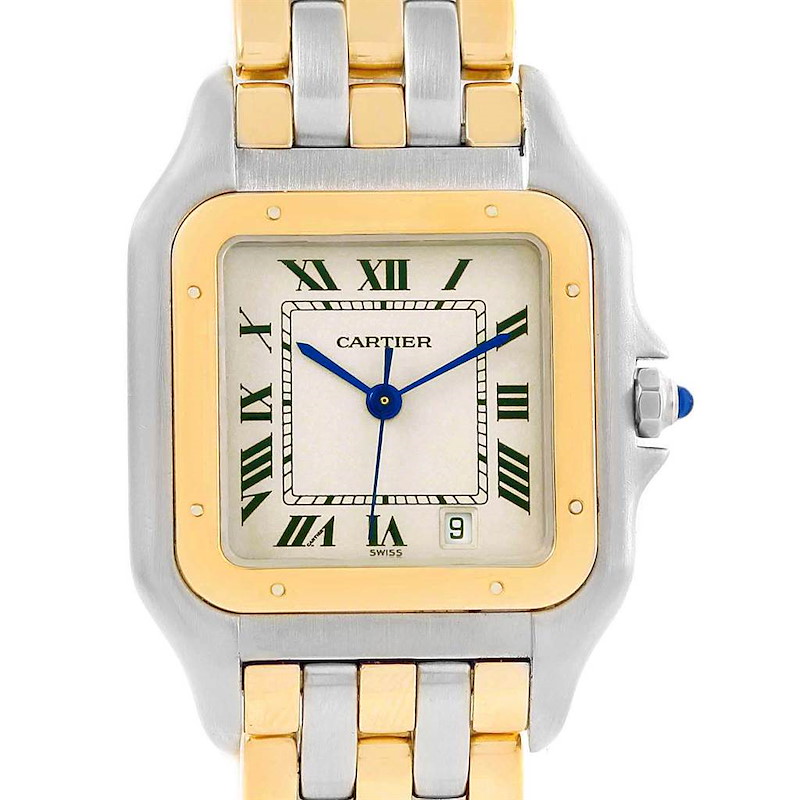 Cartier Panthere Large Steel 18K Yellow Gold Three Row Watch W25028B6 SwissWatchExpo