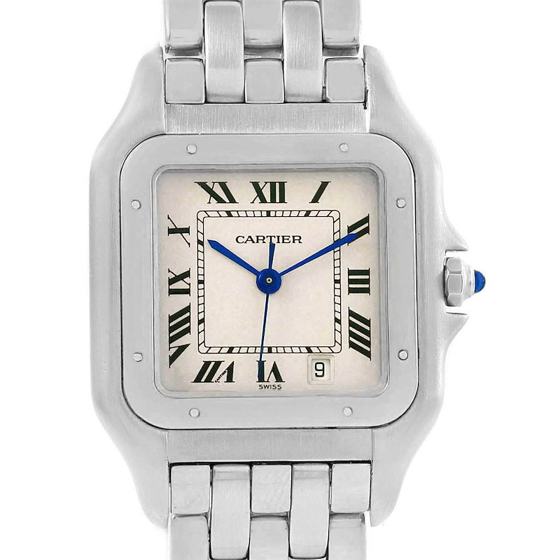 Cartier Panthere Stainless Steel Large Unisex Watch W25054P5 SwissWatchExpo