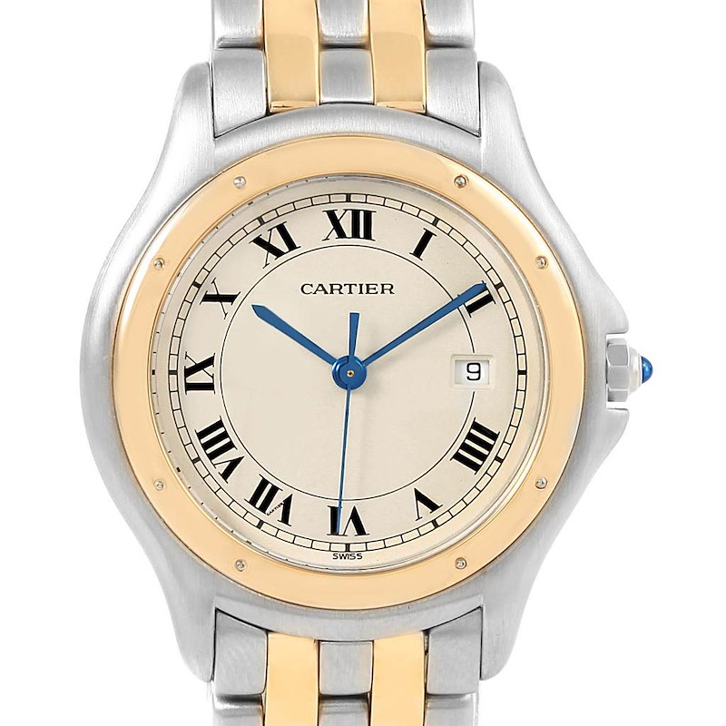 Cartier Cougar Steel 18K Yellow Gold Unisex Watch W35006B6 SwissWatchExpo