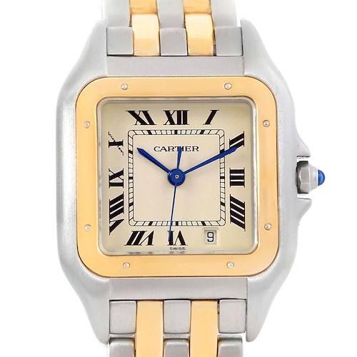 Photo of Cartier Panthere Large Steel Yellow Gold Two Row Unisex Watch W25028B8