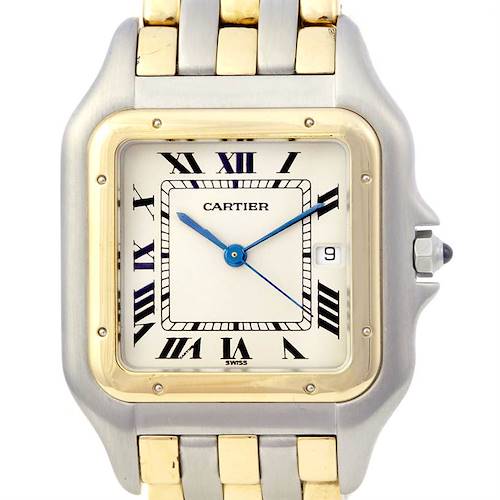 Photo of Cartier Panthere Jumbo Stainless Steel and 18k Yellow Gold Three Row Watch