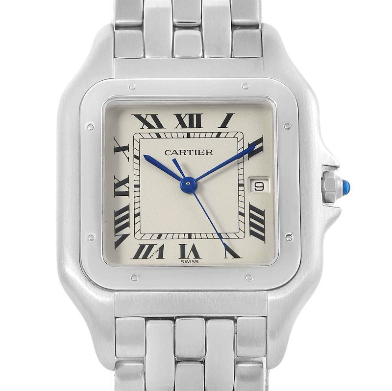 Cartier Panthere Jumbo Stainless Steel Quartz Watch W25032P5 Box SwissWatchExpo