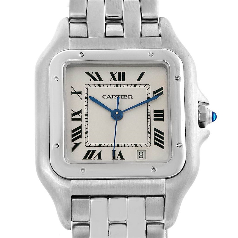 Cartier Panthere Large Steel Unisex Watch W25054P5 Box Papers SwissWatchExpo