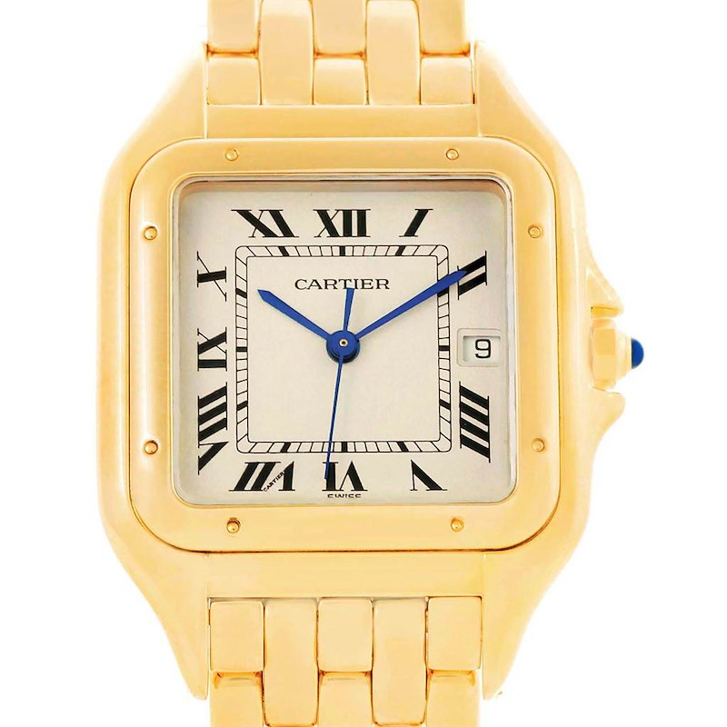 Cartier Panthere XL 18K Yellow Gold Unisex Watch W25014B9 Box Papers SwissWatchExpo
