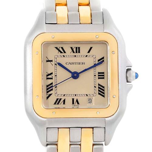 Photo of Cartier Panthere Large Steel Yellow Gold Two Row Unisex Watch W25028B8