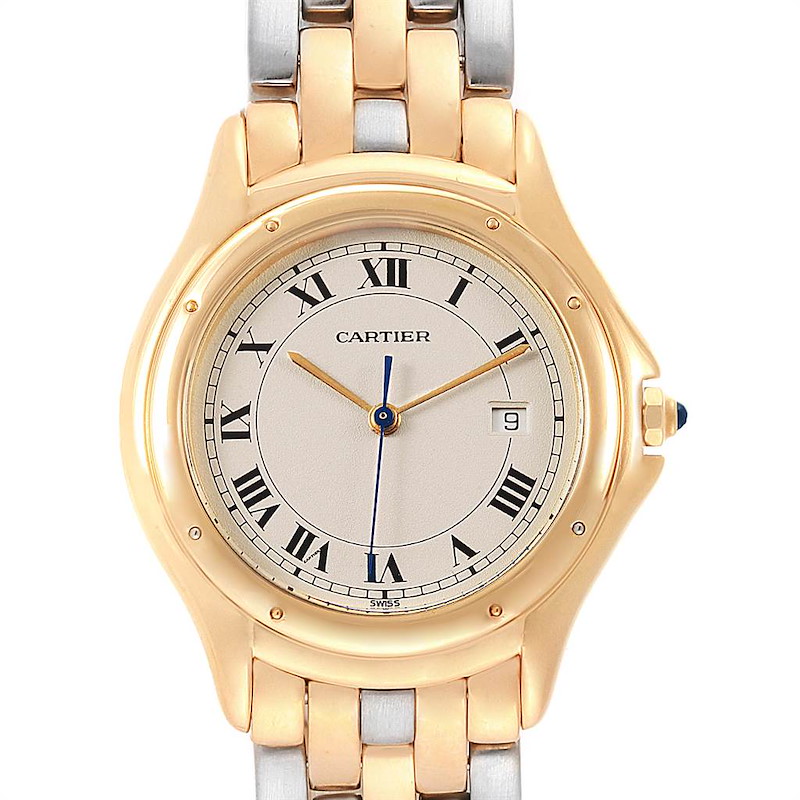 Cartier Cougar Steel Midsize 18K Yellow Gold Unisex Watch 887904C SwissWatchExpo