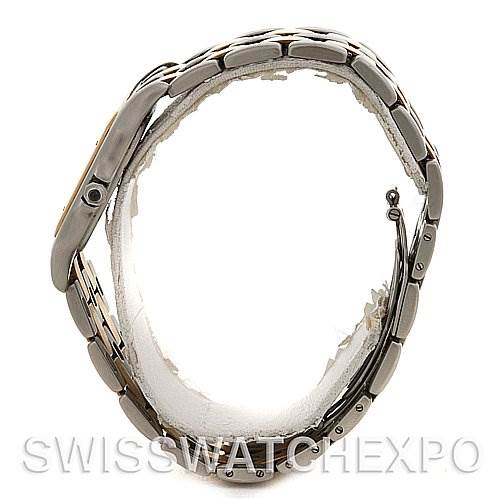 The image shows a side view of the band and clasp of a Cartier Panthere W25028B6 Men's Steel and Gold (two tone) White Dial W25028B6 Men's Steel and Gold (two tone) White Dial watch.