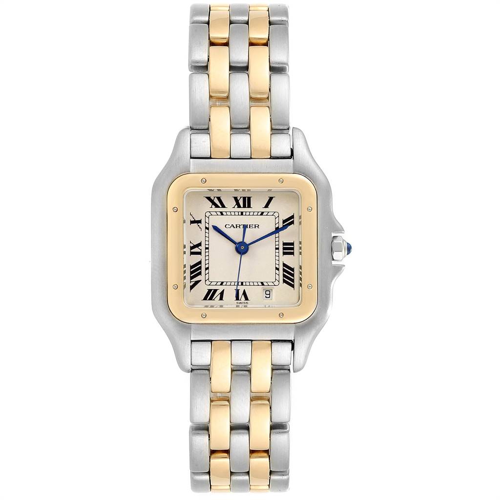 Cartier Panthere Large Steel Yellow Gold Two Row Mens Watch W25028B8 ...