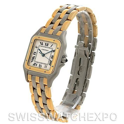 Cartier  Panthere Large Steel 18k Yellow Gold Three Row Watch SwissWatchExpo