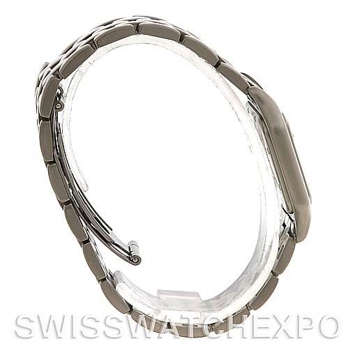 The image shows a side view of the Cartier Panthere W25054P5 Stainless Steel Silver Dial W25054P5 Stainless Steel Silver Dial watch, highlighting its case and bracelet.