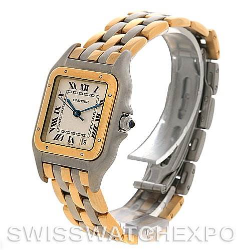Cartier  Panthere Large SS & 18k Y Gold Three Row Watch SwissWatchExpo