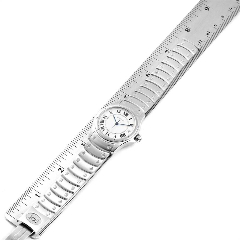 Cartier Santos Ronde White Dial Steel Unisex Watch W35002F5 SwissWatchExpo