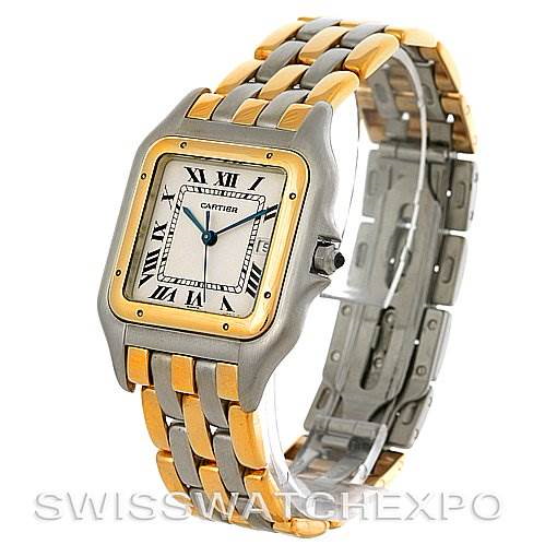 Cartier Panthere Jumbo Steel 18K Yellow Gold Three Row Watch SwissWatchExpo