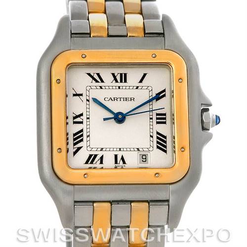 Photo of Cartier Panthere Large Steel 18K Yellow Gold Two Row Watch W25028B6