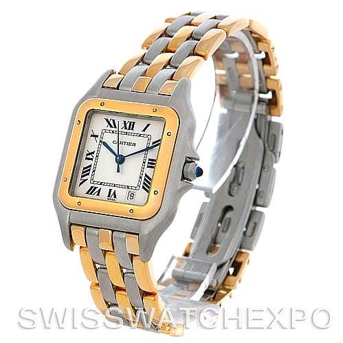 Cartier Panthere Large Steel 18k Yellow Gold Three Row Watch SwissWatchExpo