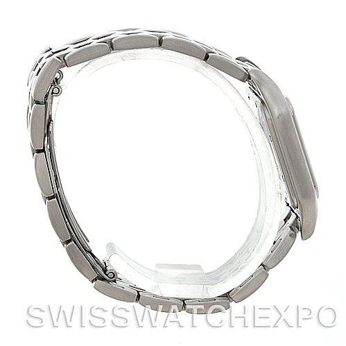 The image shows the side profile of a Cartier Panthere W25054P5 Men
s Stainless Steel Silver Dial W25054P5 Men
s Stainless Steel Silver Dial model watch, highlighting its bracelet and case.