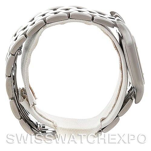 The image shows a side view of a Cartier Panthere W25032P5 Men's Stainless Steel Silver Dial W25032P5 Men's Stainless Steel Silver Dial model watch, highlighting the bracelet and case.