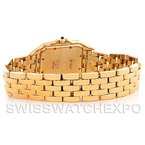 This image shows the back case and bracelet of the Cartier Panthere W25014B9 Men
s Silver Dial W25014B9 Men
s Silver Dial watch, taken from the rear angle.