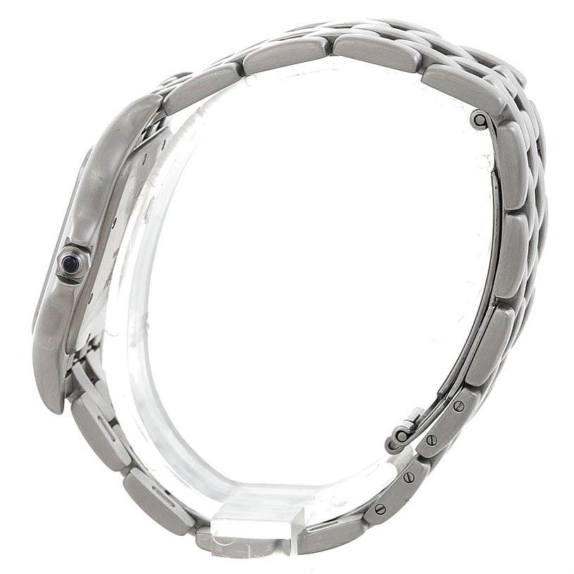 The image shows a side view of the Cartier Panthere W25032P5 Men's Stainless Steel Silver Dial W25032P5 Men's Stainless Steel Silver Dial watch, highlighting the bracelet and side of the case.