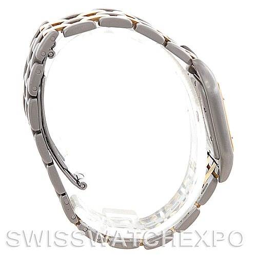 This image shows the side profile of the band and case of the Cartier Panthere W25028B6 Men's Steel and Gold (two tone) Silver Dial W25028B6 Men's Steel and Gold (two tone) Silver Dial model watch.