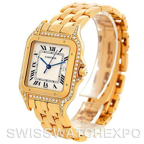Cartier Panthere XL 18K Yellow Gold Diamond Watch SwissWatchExpo