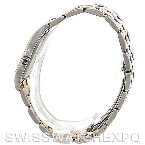 The image shows a side profile view of the Cartier Panthère model watch, focusing on its band and case thickness.