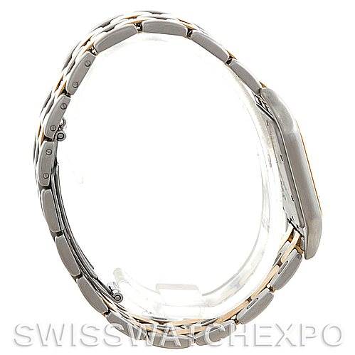 The image shows a side view of the Cartier Panthere Steel and Gold (two tone) Silver Dial Steel and Gold (two tone) Silver Dial watch, focusing on its bracelet and profile.