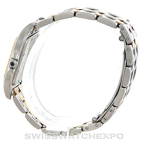 The image shows a side profile of the Cartier Panthere W25028B6 Men's Steel and Gold (two tone) Beige Dial W25028B6 Men's Steel and Gold (two tone) Beige Dial watch, focusing on the bracelet and case side.