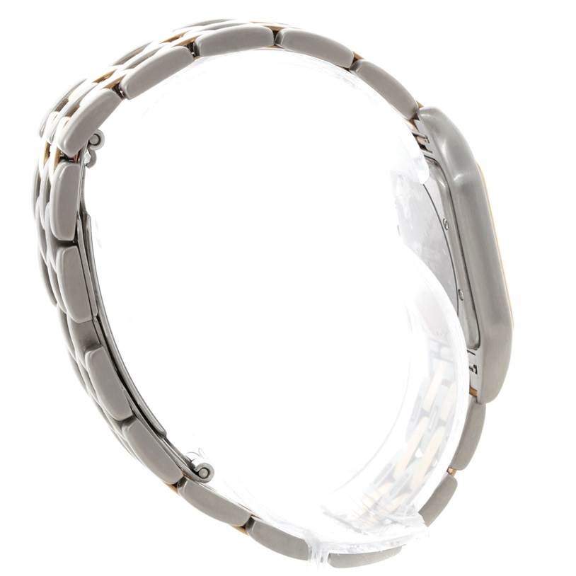 This image shows a side view of the Cartier Panthere W25028B6 Steel and Gold (two tone) Beige Dial W25028B6 Steel and Gold (two tone) Beige Dial model watch, highlighting its bracelet and case.