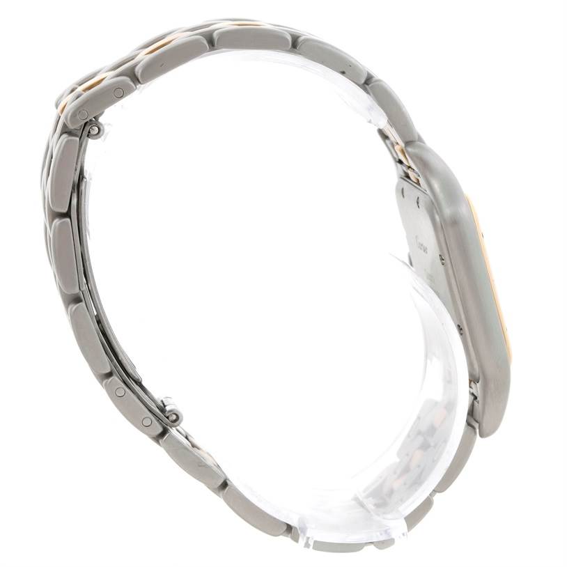 The image shows a side view of the Panthere model by Cartier, highlighting the bracelet and case.