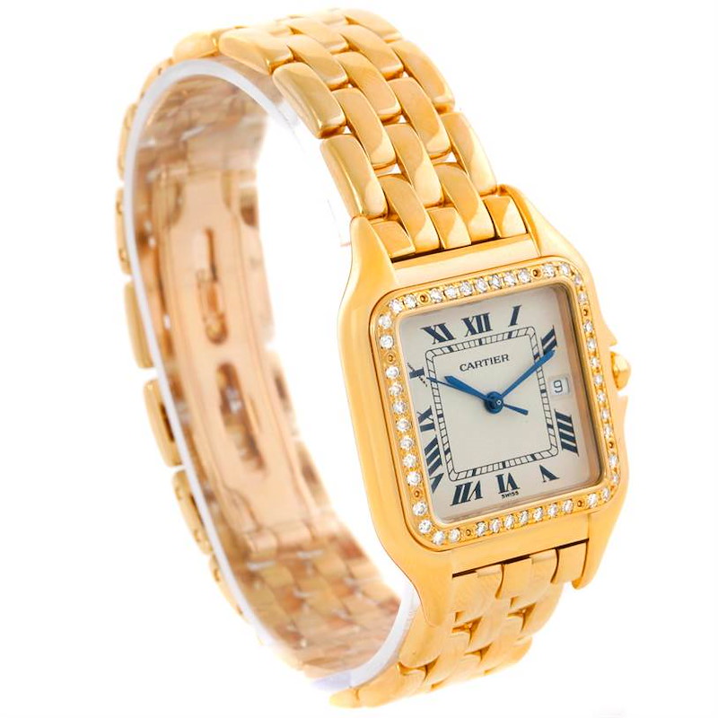 Cartier Panthere Jumbo 18K Yellow Gold Diamond Watch SwissWatchExpo
