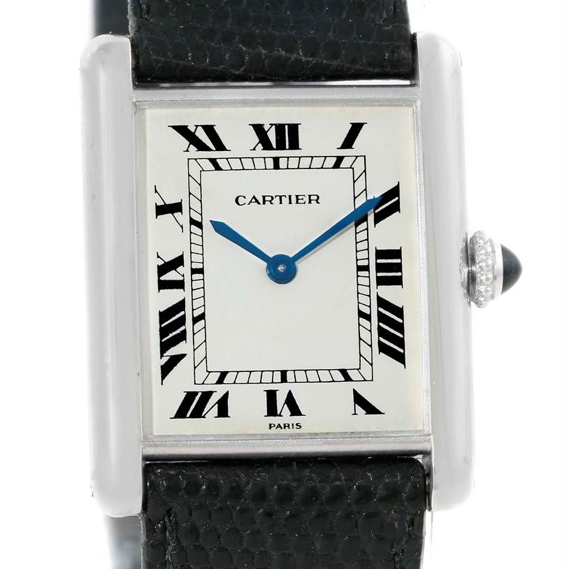 Cartier Tank Classic Paris 18k White Gold Ultra Thin Mechanical Watch ...