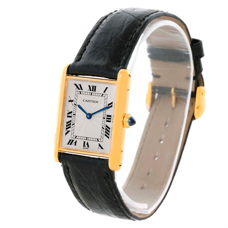 Cartier Tank Classic Paris 18k Yellow Gold Ultra Thin Mechanical Watch SwissWatchExpo