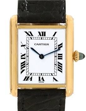 Photo of Cartier Mens 18k Yellow Gold Tank Classic Watch