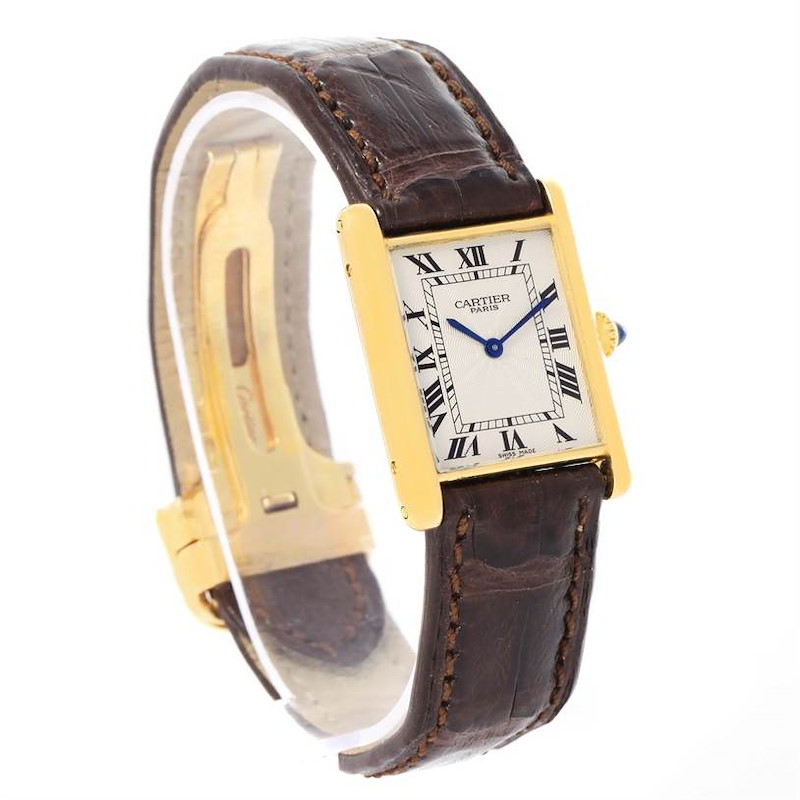 Cartier Tank Classic 18k Yellow Gold Ultra Thin Mechanical Watch SwissWatchExpo