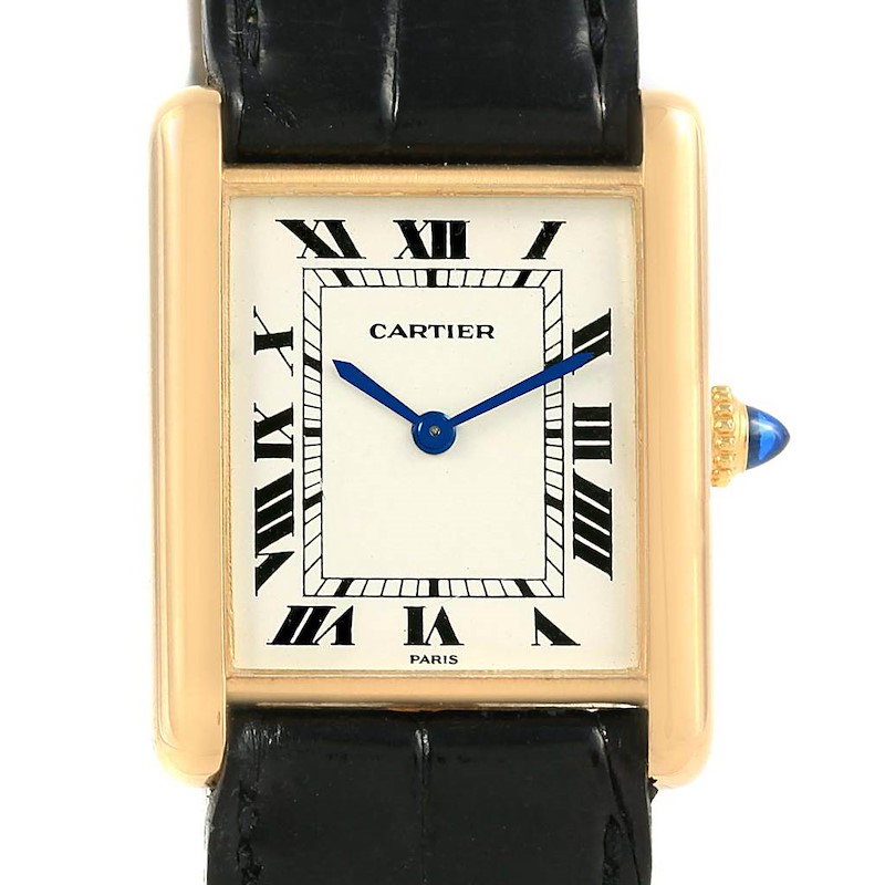 Cartier Tank Classic Paris Yellow Gold Ultra Thin Vintage Manual Watch SwissWatchExpo