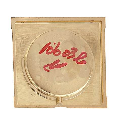 The image shows the back case of a Cartier Tank Classic Yellow Gold Beige Dial Yellow Gold Beige Dial model watch, viewed from the rear.