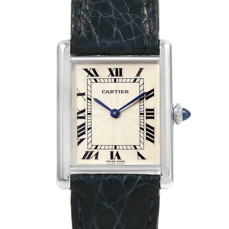 Cartier Tank Classic Platinum Privee Ultra Thin Mens Watch Box Papers SwissWatchExpo