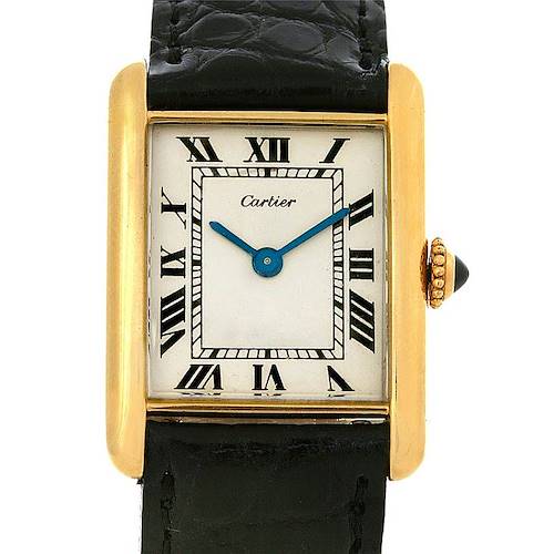 Photo of Cartier Tank Classic 18k Gold Jaeger Lecoultre Movement Watch